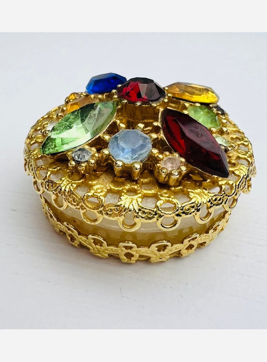 1970s “Royal Elegance” solid perfume pot 💎✨🌹